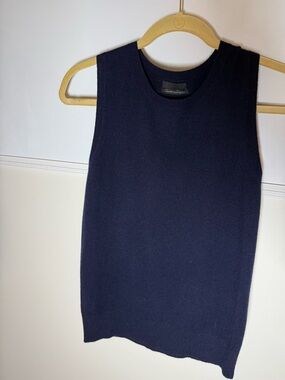 J. Crew Navy Italian cashmere Sleeveless Knit Tank Top and matching cardigan set